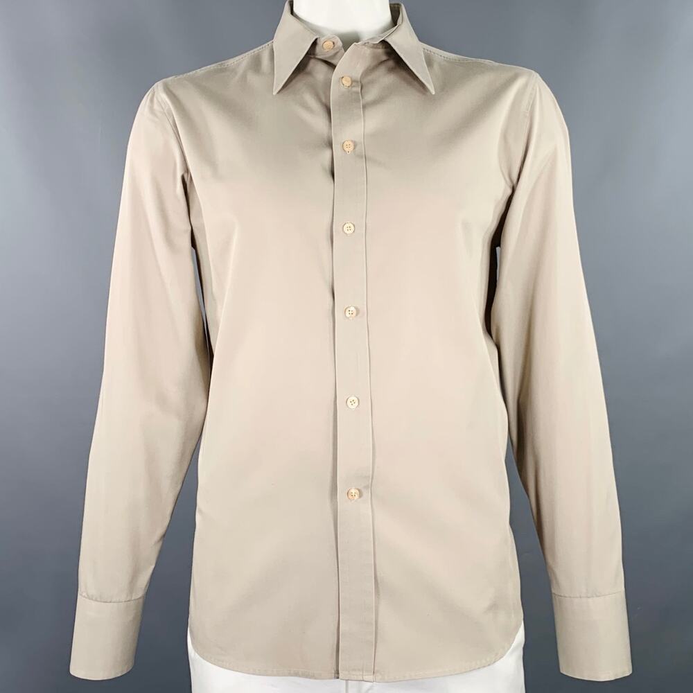 J.LINDEBERG Size XL Grey Cotton Blend Accent Stripe Long Sleeve Shirt